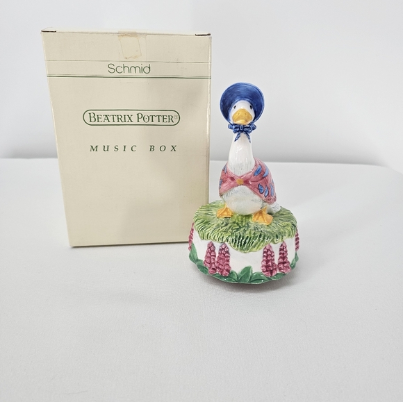 Schmid Jemima Puddle Duck Revolving Music Box RARE - Picture 2 of 6